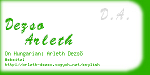 dezso arleth business card
